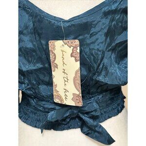Band of the Free BOG Size Small Camille Deep Teal Crossover Crop‎ Top Deep Teal